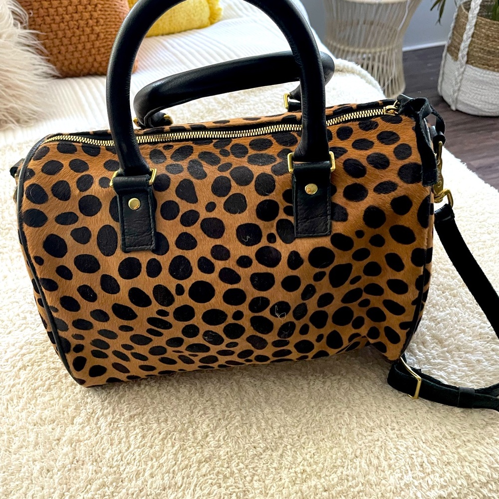 Clare V bag leopard hair crossbody tote. Brand NEW